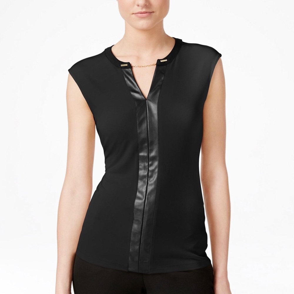 Calvin Klein Black and Gold Blouse